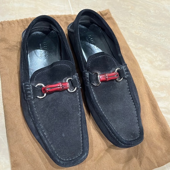 Authentic Gucci Black Suede Loafers - Picture 2 of 6